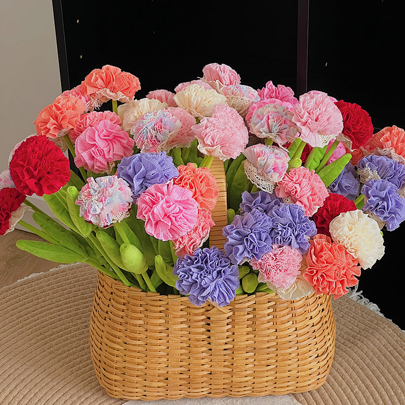 Silk-Like Carnation Bouquet, Set of 10 Stems, 14" Tall, Perfect for Home Decor, Weddings & Events