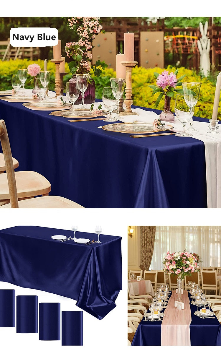 Bulk Satin Tablecloth Table Cover for Rectangular Table Wedding Banquet Events Decor Wholesale