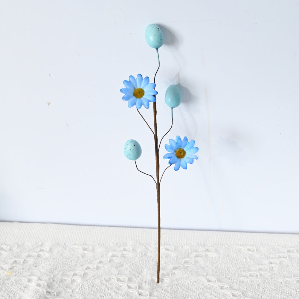 Easter Decor Egg & Wildflower Stem - 11.8" Artificial Insert for Home Decor