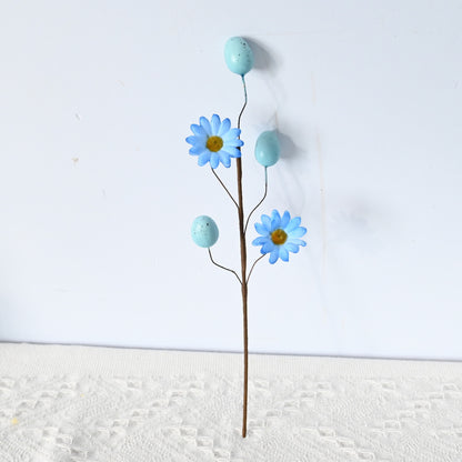 Easter Decor Egg & Wildflower Stem - 11.8" Artificial Insert for Home Decor