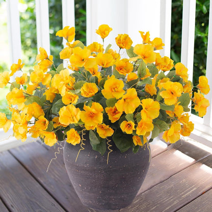 Premium UV-Resistant Artificial Hibiscus Flowers 8 Bundles Faux Silk Plants for Outdoor Garden Porch Patio Vase Decor High-Quality