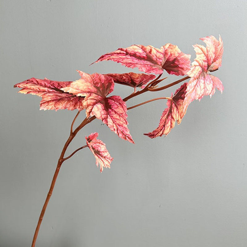 Artificial Begonia Bush, 28" Tall Faux Trout Leaf Begonia Plant for Home Decor, Wedding Centerpieces, and Commercial Displays