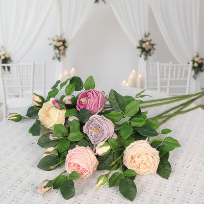 27.6" Ins-Style Faux Pink Rose Stem – Artificial Flower for Home Decor (Living Room/Dining Table) | Wedding & Photoshoot Prop