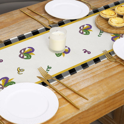 Bulk 2 Pcs 13X70 Inch Mardi Gras Table Runners For Holiday Party Decor Indoor Home Room Decor Wholesale