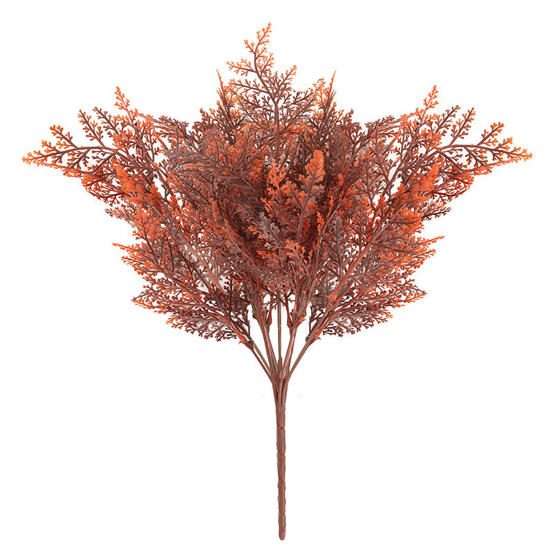 Artificial Boston Fern Bush, 7-Branch Faux Greenery Stem, Plastic PE/PVC, Indoor Outdoor, Wedding & Home Decor