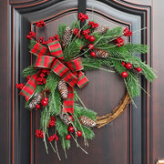 Christmas Horns Vine Wreath 24 Inch Front Door Artificial Holiday Decoration