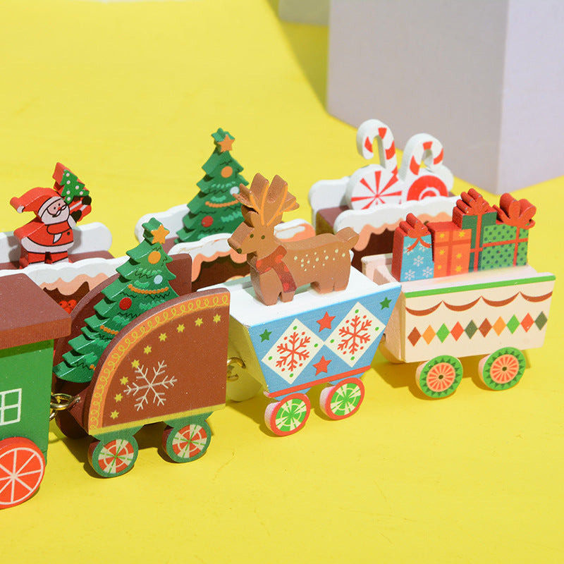 Mini Christmas Train Ornaments Set, 12 Pcs Bulk, Miniature Holiday Mantel Table Centerpieces, Kids Toys