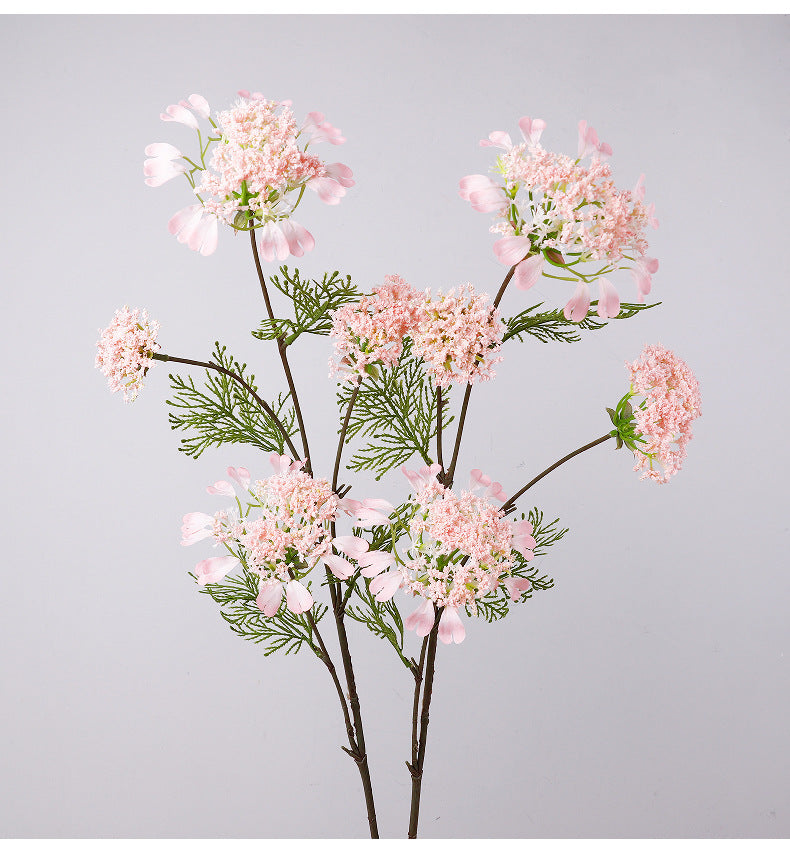 Artificial Dandelion & Snowball Flower Stem, 38" Tall Single Branch with 4 Blooms, Realistic Silk Floral for Wedding Decor, Home & Event Styling (Pink, White, Purple, Yellow)