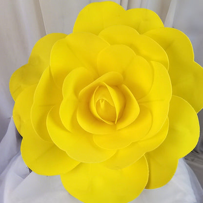 Outdoor Garden Wedding Yellow Rose Artificial Flower Vine - 7 Sizes PE Rose Garland for Venue Decor