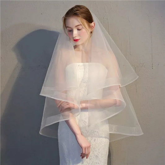 Bulk 2-Tier Wedding Veil 2025 French Tulle Cathedral Length Antique Comb for Boho Elopements & Editorial Photography Wholesale