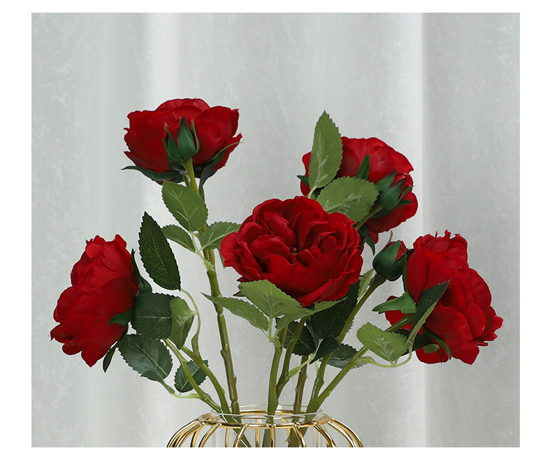 20 Inch Artificial Silk Rose Stems with Buds, 10 Pcs Bulk Wholesale