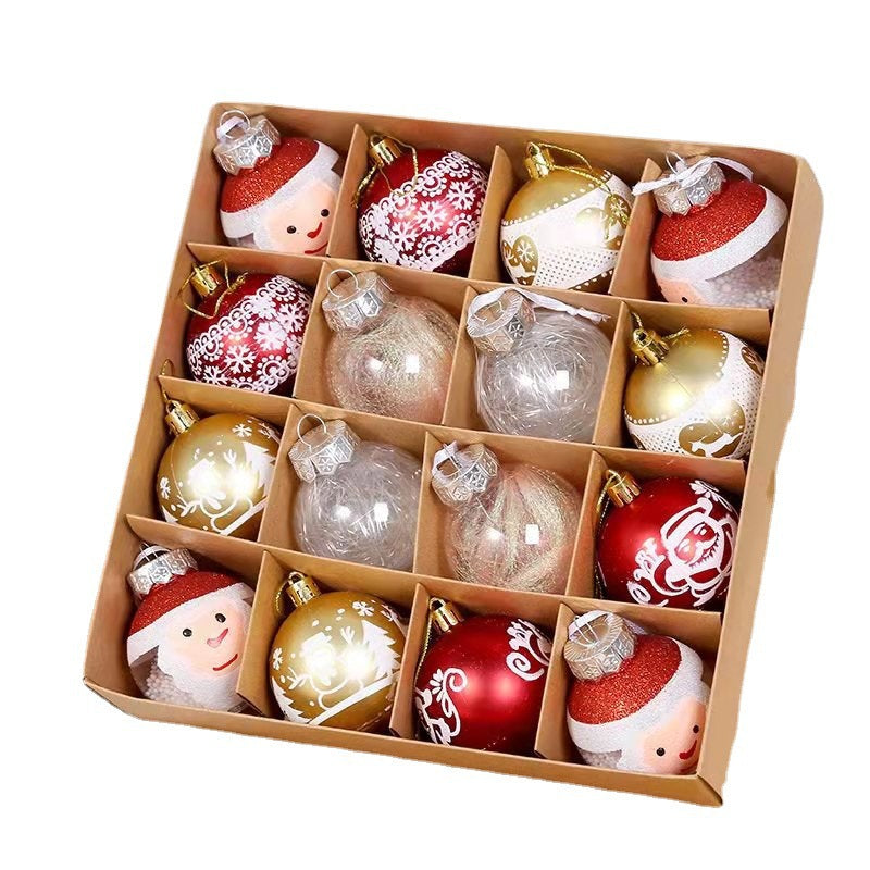 16 Pcs Christmas Ball Ornaments Hanging Decorations Red and White Holiday Decor