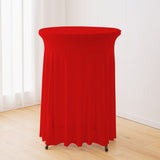 Bulk Round Stretch Tablecloths Cocktail Skirt Table Covers and Banquet Bar Round Table Covers Wholesale