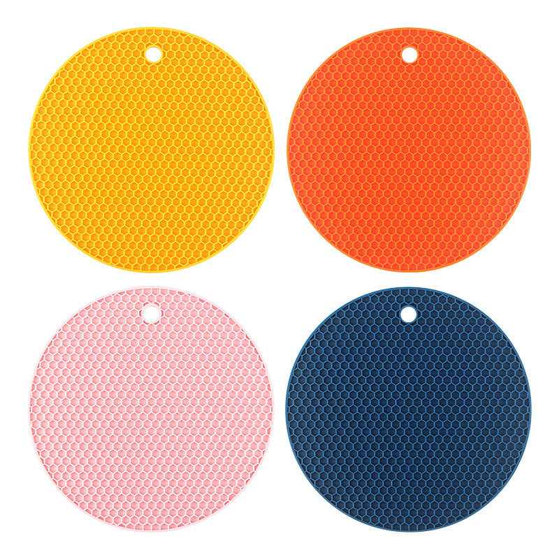 Bulk 3 Pcs Round Trivets Mat Multifunctional Heat Resistant Silicone Placemats Non-slip Cup Coasters Wholesale