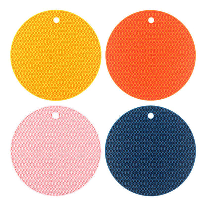 Bulk 3 Pcs Round Trivets Mat Multifunctional Heat Resistant Silicone Placemats Non-slip Cup Coasters Wholesale