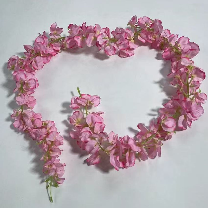 Artificial Wisteria Garland Vine, 59" Long with 168 Blooms, Silk-Like Fabric, for Weddings, Home & Event Decor