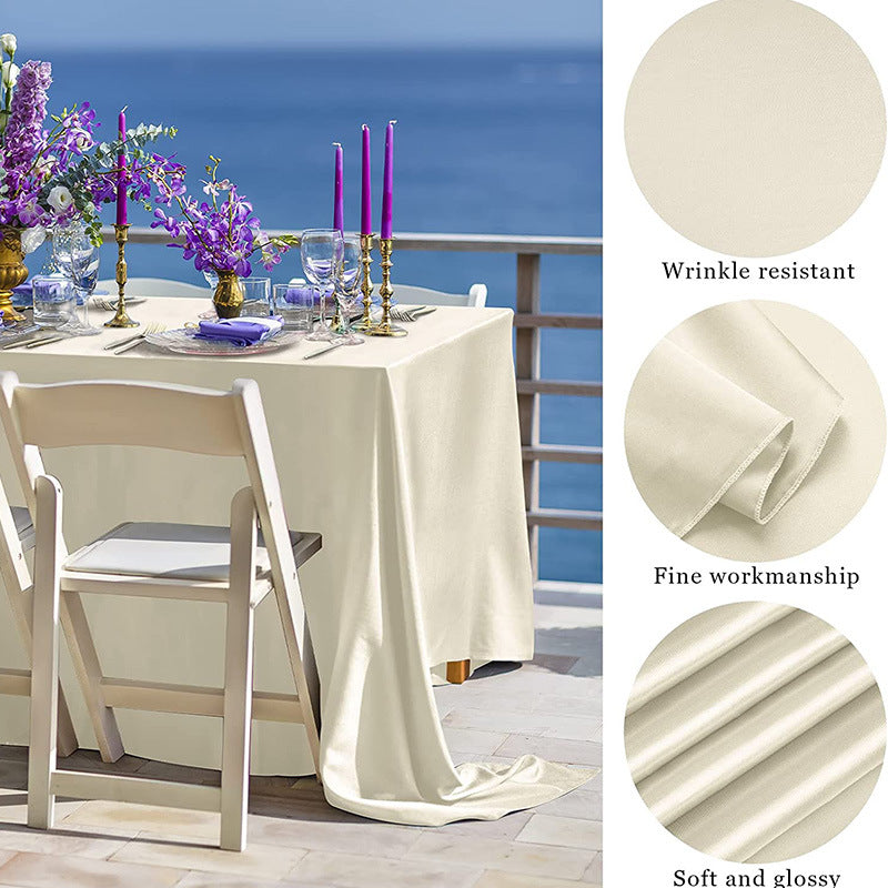 Bulk Satin Tablecloth Table Cover for Rectangular Table Wedding Banquet Events Decor Wholesale