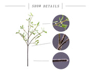 3 Pcs Artificial Mistletoe Stems with Leaf and Pearl Fruit, 12 Inch Winter Xmas Floral Arrangement
