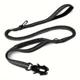 Premium Dual Handle Heavy Duty Dog Leash 6 Ft Shock Absorbing Bungee Lead Car Seatbelt Training Walking Hiking Medium X-Large Dogs