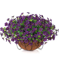 Premium Artificial Hanging Flower Basket UV-Resistant Silk Daisy Eucalyptus Outdoor Porch Patio Balcony Yard All-Weather 3D Pistil