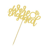 Gold Glitter "We're Engaged" Diamond Ring Cake Topper Romantic Engagement/Wedding Party Decoration