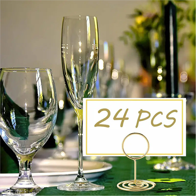 Bulk 24Pcs Gold Table Number Holders Metal Wedding Centerpiece with Secure Clip for Reception Birthday Party Decor Wholesale