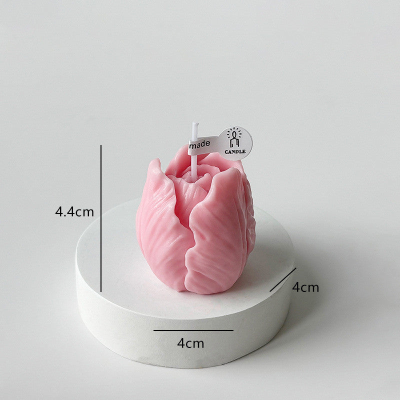 Valentine’s Day Tulip Candle Decor - Romantic Ambiance Accent for V-Day Tables & Bedrooms