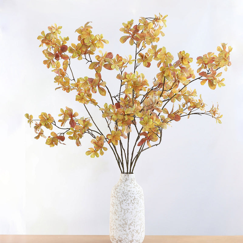 Artificial Nandina Hanging Bell Branch Bush, Autumn Gradient Faux Foliage, Faux Silk Fabric, Home, Hotel & Window Display