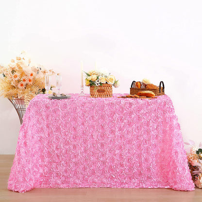 Bulk 2 Pcs Polyester Tablecloths 90x132 Inches Rosette Table Cover for Table Decor Wholesale