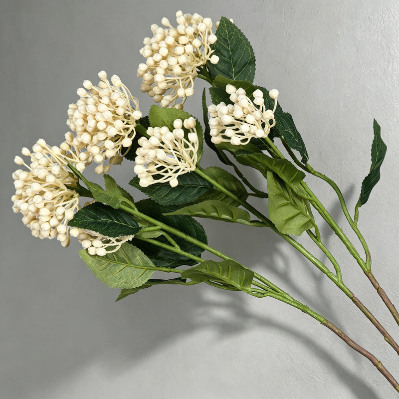 Artificial Wild Berry Bush with Leaves, 2 Berry Clusters, Plastic, for Wedding, Home & Window Display