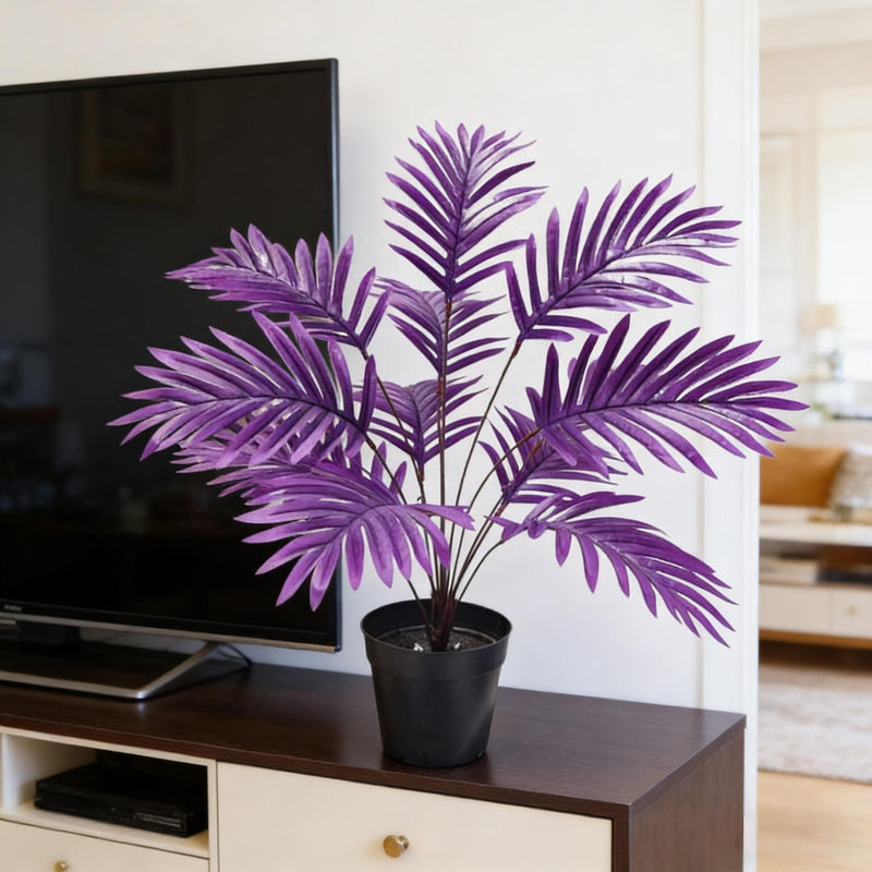 Modern 12-Bloom Artificial Areca Palm Bush, 26 Inches, Indoor/Outdoor Decor