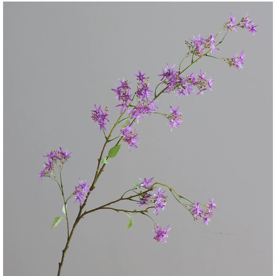 49.2 Inch Artificial Water Jasmine Flowers, Realistic Petals & Green Leaves, for Home Decor, Wedding, Garden, Party Decoration