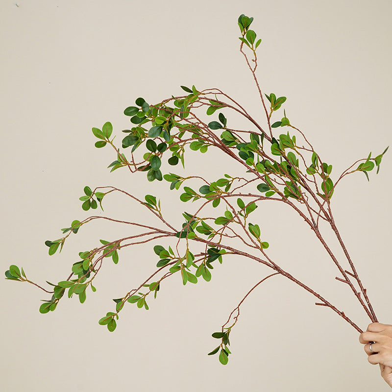 Artificial Ficus Leaf Branch, Single Stem Faux Greenery, Silk-Like Fabric, Nordic Style for Home, Wedding & Display