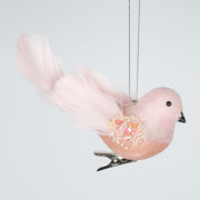 10 Pcs Artificial Christmas Bird Ornaments Glitter Foam Feathered Decorations for Wreath Tree Topper Crafts