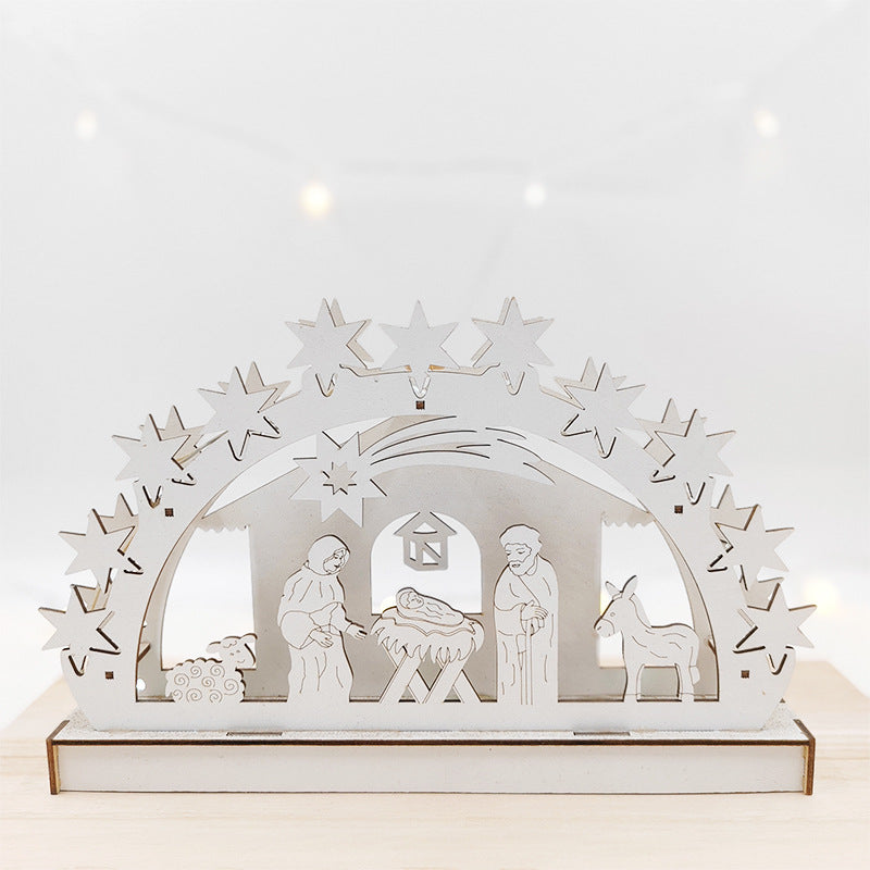 Glow Nativity Scene Ornament Bulk Set for Home Tabletop Mantel Decor Artificial