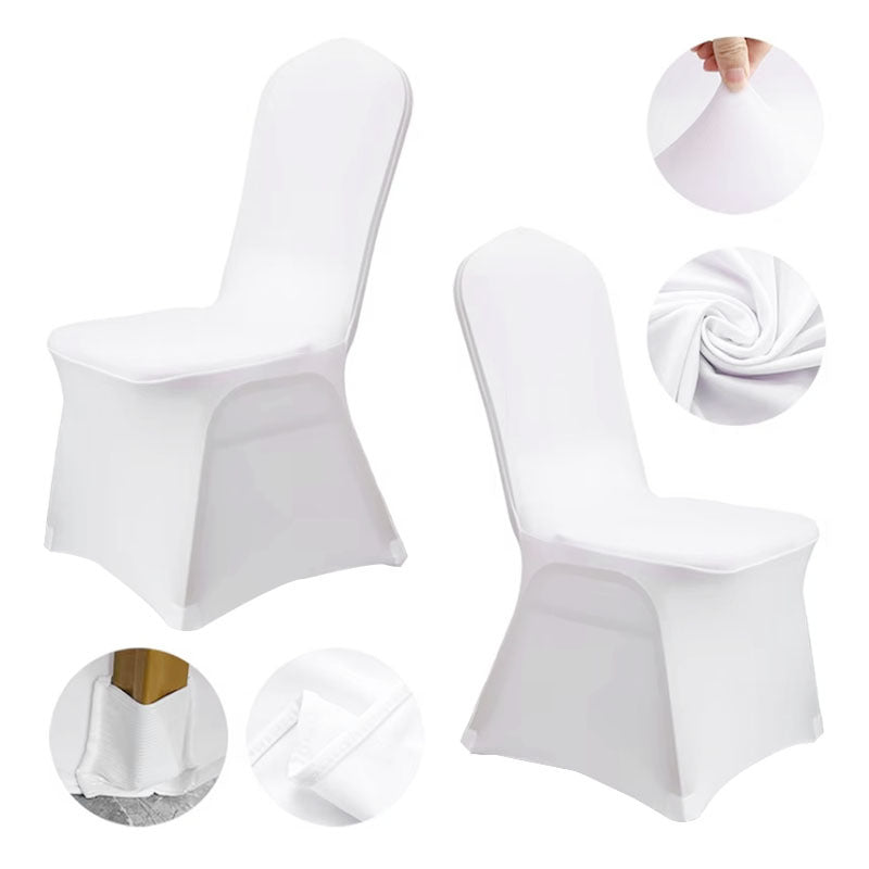 Bulk 30PCS Premium Spandex Chair Covers 4 Way Stretch Elastic Protectors for Wedding Receptions Banquet Halls & Party Events Wrinkle Free Waterproof Fabric with Anti-Slip Band Fits Most Folding Chairs Wholesale
