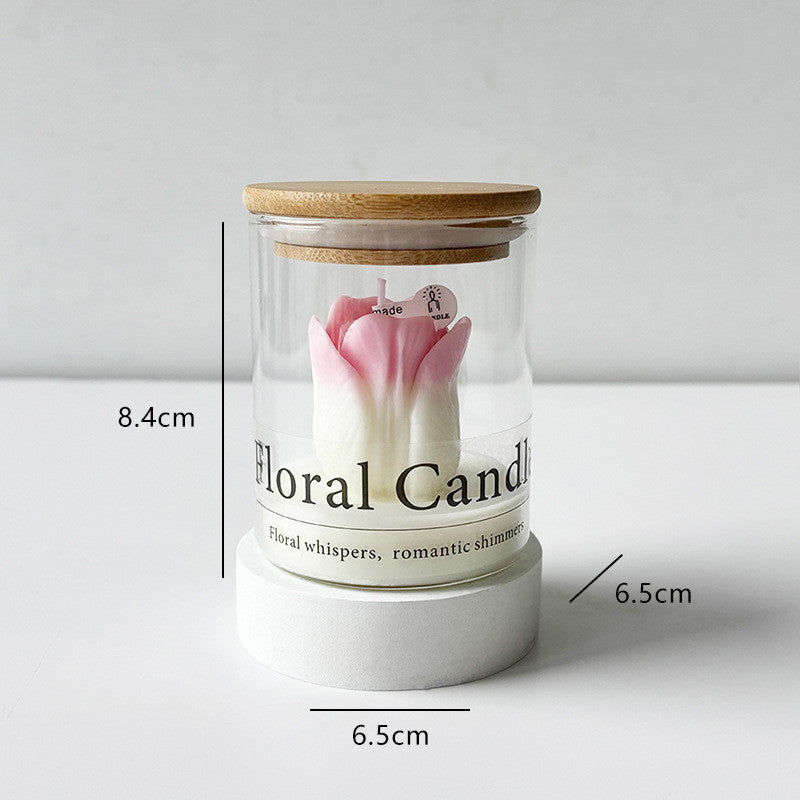 Tulip Shaped Scented Candle (3.31") – Cozy Vibe Floral Candle & Ideal Valentine’s Day Gift