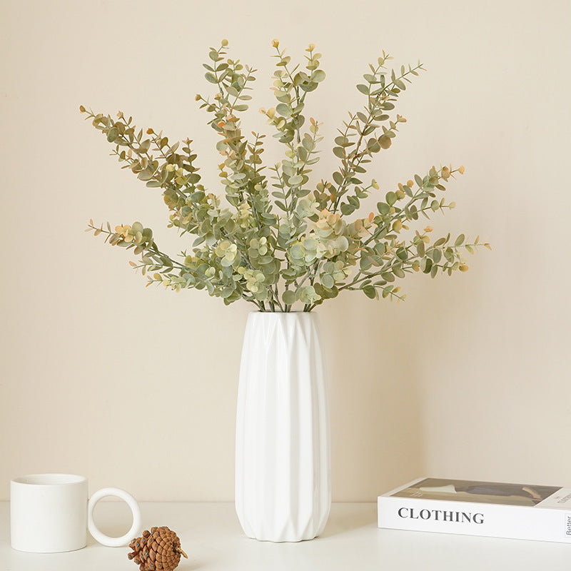 Artificial Eucalyptus & Money Leaf Bush, 36-Branch Plastic Greenery, Bendable Stems, Indoor Outdoor Decor