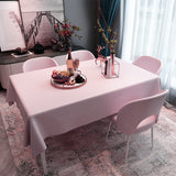 Bulk 2 Pcs Pink Tablecloths for Rectangle Dining Tables Water Proof PVC Table Cover Wholesale