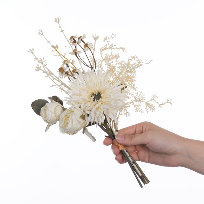 Artificial Peony Bouquet, 3-Bloom Silk-Like Flower Arrangement, 13" Tall, for Home Decor, Weddings & Events