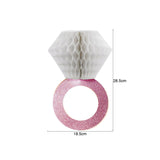 Bachelorette Party Diamond Ring Honeycomb Decor - 11in Bride-to-Be Hanging Decoration (2-Pack)