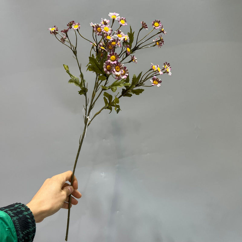 Single Stem Daisy Bush with 50 Blooms, 23" Tall, Silk-Like Fabric, Perfect for Weddings, Events, and Home Decor