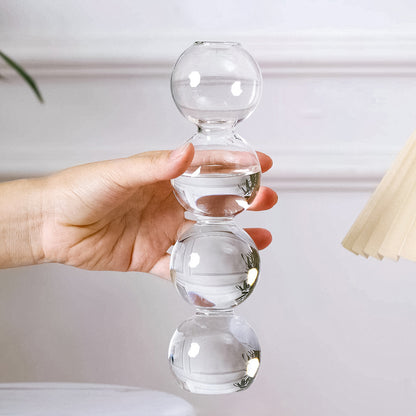 Bulk 2 Pack Hydroponic Flower Vase Transparent Balls Shape Glass Vase for Weddings Party Events Home Decor Wholesale