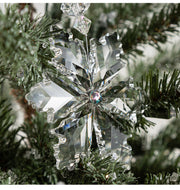 Christmas Snowflake Ornaments 24 Pcs Clear Acrylic Hanging Pendants Holiday Party Decor