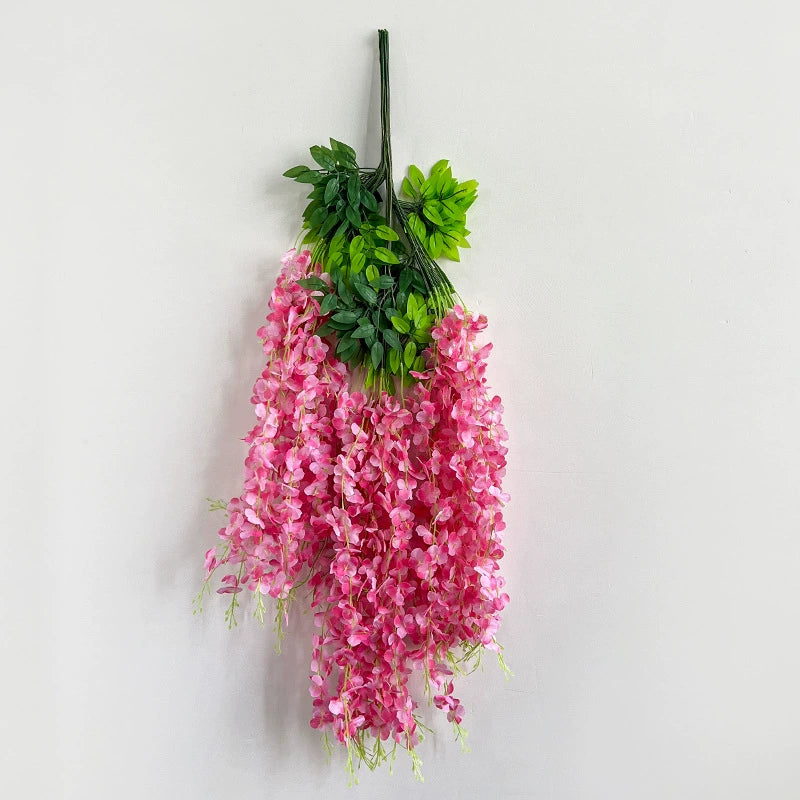 Bulk 12 Pack Wisteria Artificial Flowers Vines Rust Proof  Chains Fade Proof for Wedding Arch Garden Wall Outdoor Decor Wholesale