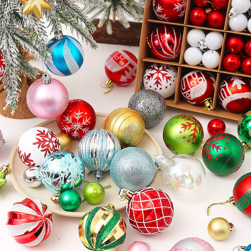 44 Pcs Christmas Ball Ornaments Set with Storage Box - Red, Green, Gold, 2 Inch Artificial Holiday Decor