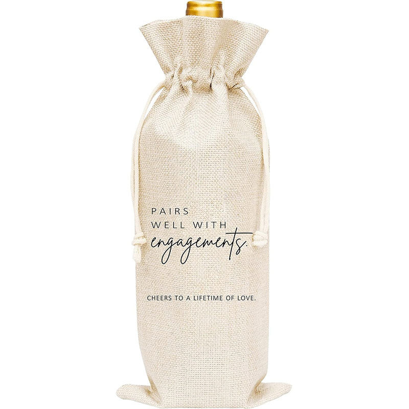Premium Reusable Wine Gift Bags Felt PU Wedding Engagement Anniversary Bridal Shower Decor Couples Keepsake Eco Friendly Centerpiece