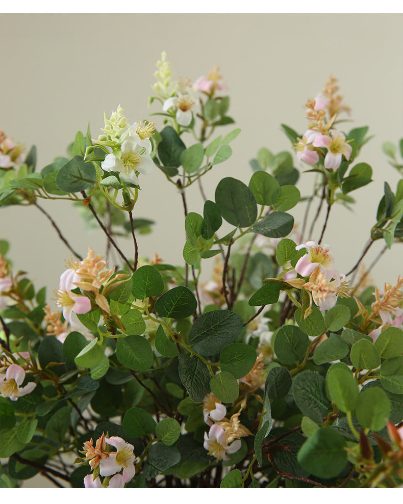 Artificial Clematis Flower, Single Stem with 3 Blooms, 20" Silk-Like Faux Floral for Home Decor, Wedding Centerpieces