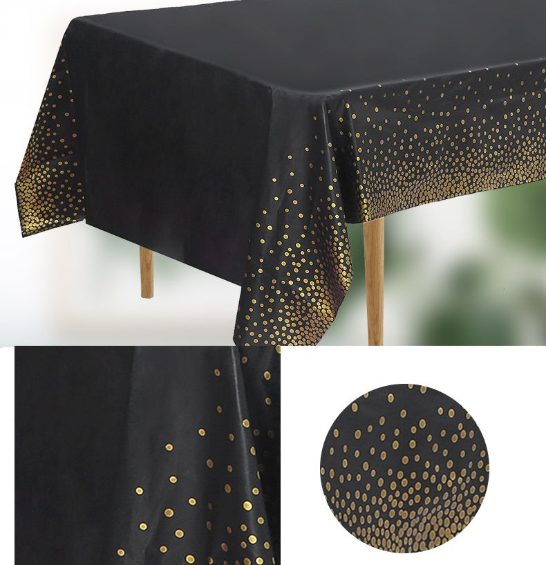 Bulk 2 Pcs Disposable Party Waterproof Tablecloth with Dot for Holiday Party Table Home Decor Wholesale