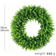 20 " Artificial Eucalyptus Wreath - Faux Greenery for Front Door Home Decor Wedding & Arch Decoration